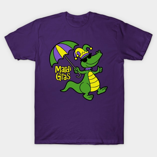 Mardi Gras Alligator T-Shirt by DavesTees